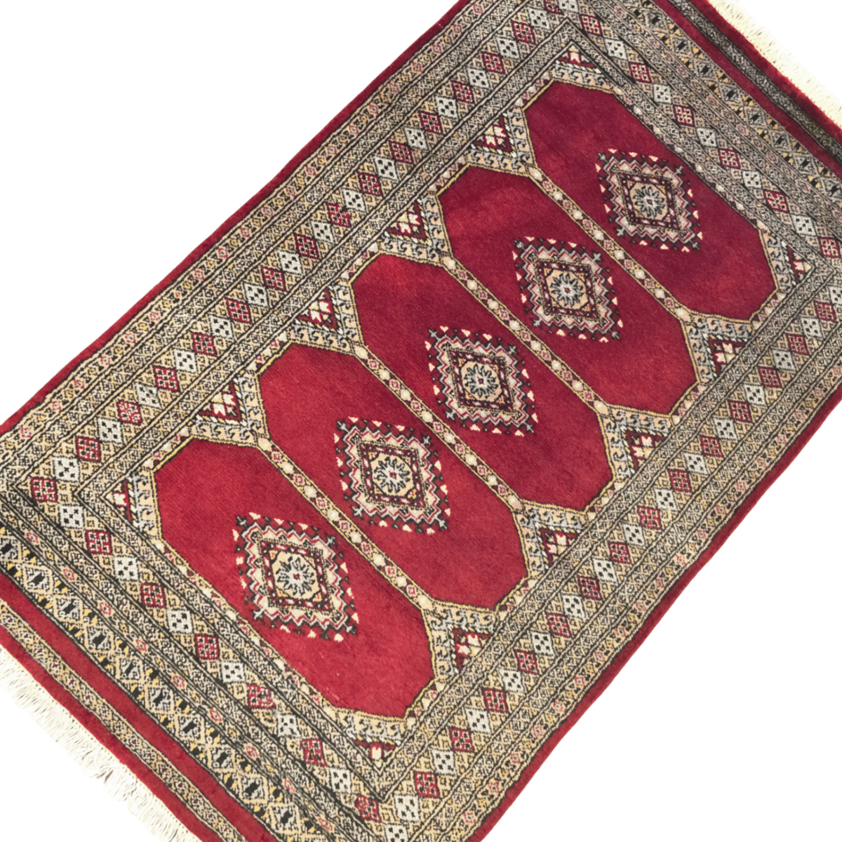 153 x 91 cm Hand Knotted Red Karachi Bokhara – Wool Rug