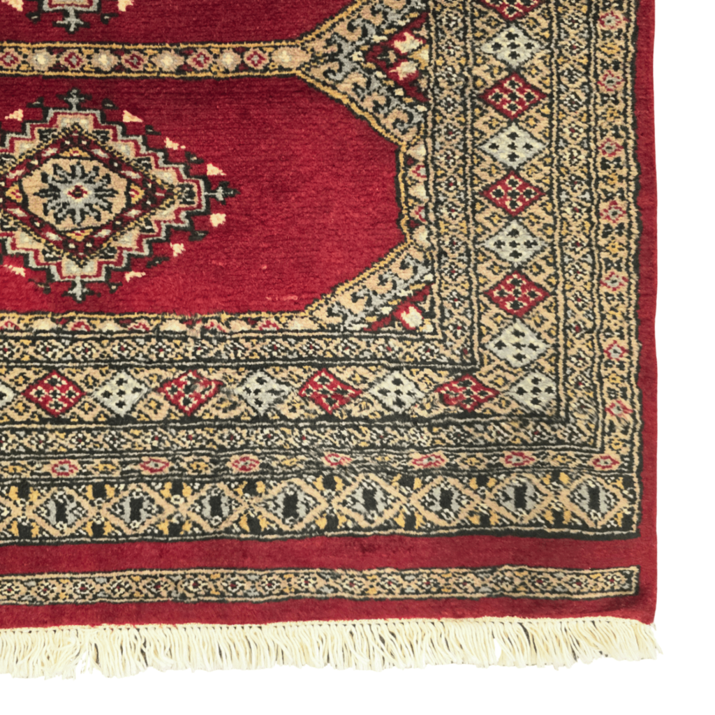 153 x 91 cm Hand Knotted Red Karachi Bokhara – Wool Rug