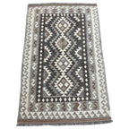 159 × 100 cm Hand-Woven Afghan Kilim Rug – Wool Flatweave