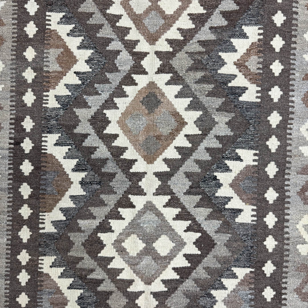 159 × 100 cm Hand-Woven Afghan Kilim Rug – Wool Flatweave