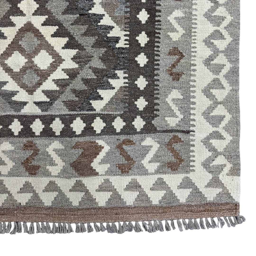 159 × 100 cm Hand-Woven Afghan Kilim Rug – Wool Flatweave