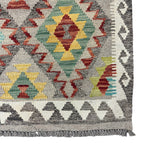 190 x 91 cm Hand-Woven Afghan Kilim Runner Rug – Wool Flatweave