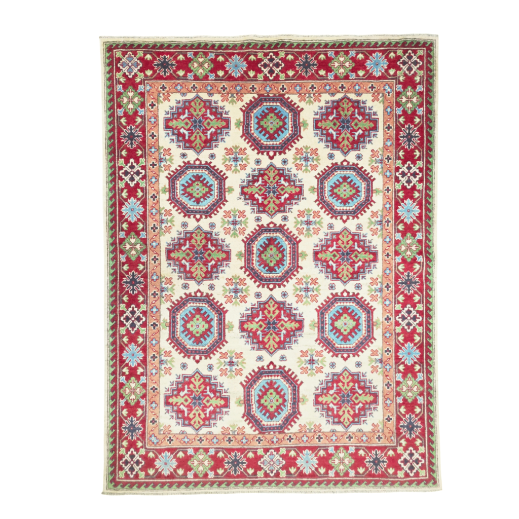 193 x 143 cm Hand Knotted Afghan Kazak Rug