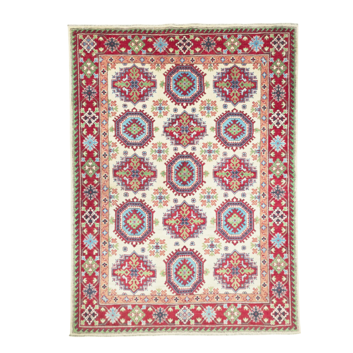 193 x 143 cm Hand Knotted Afghan Kazak Rug