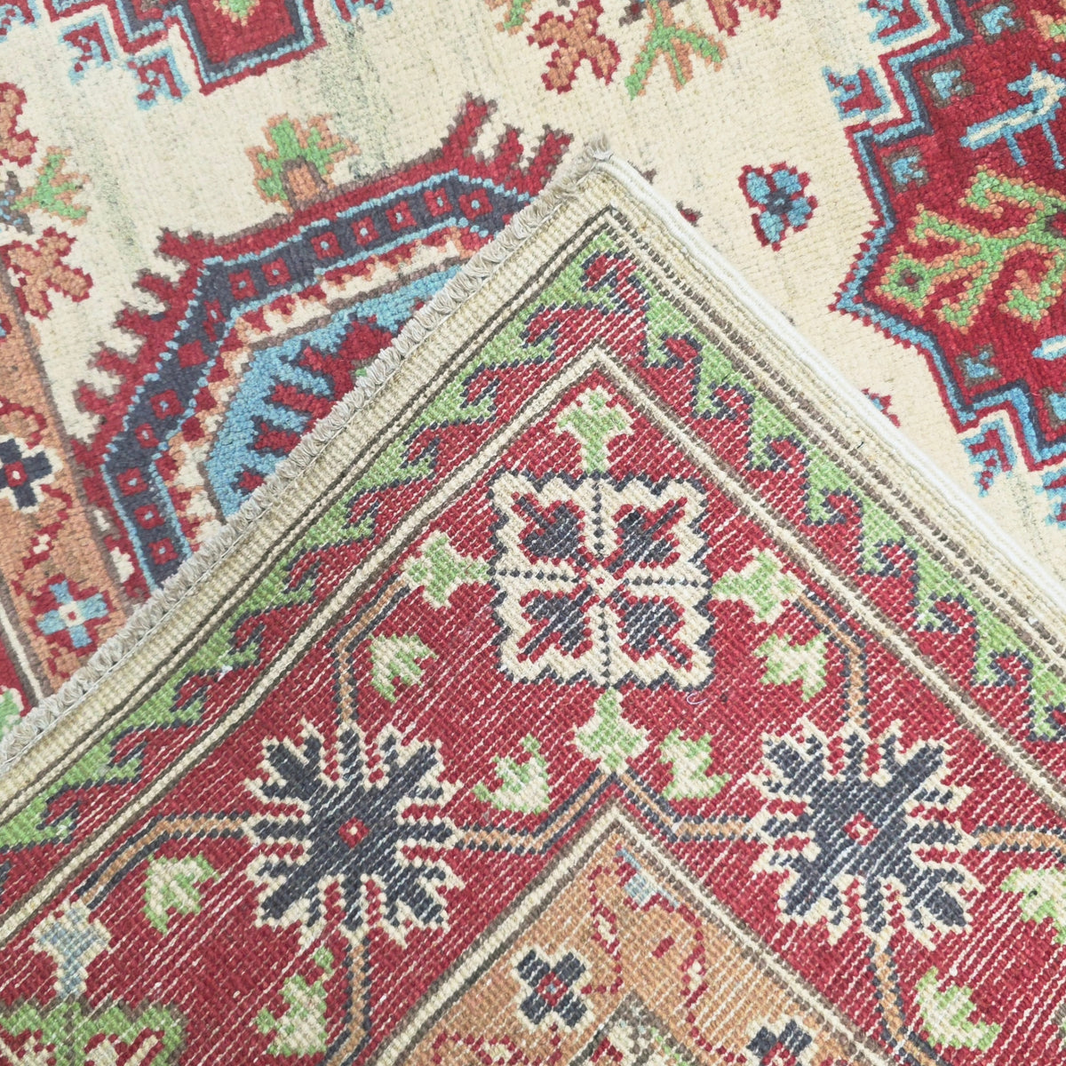 193 x 143 cm Hand Knotted Afghan Kazak Rug