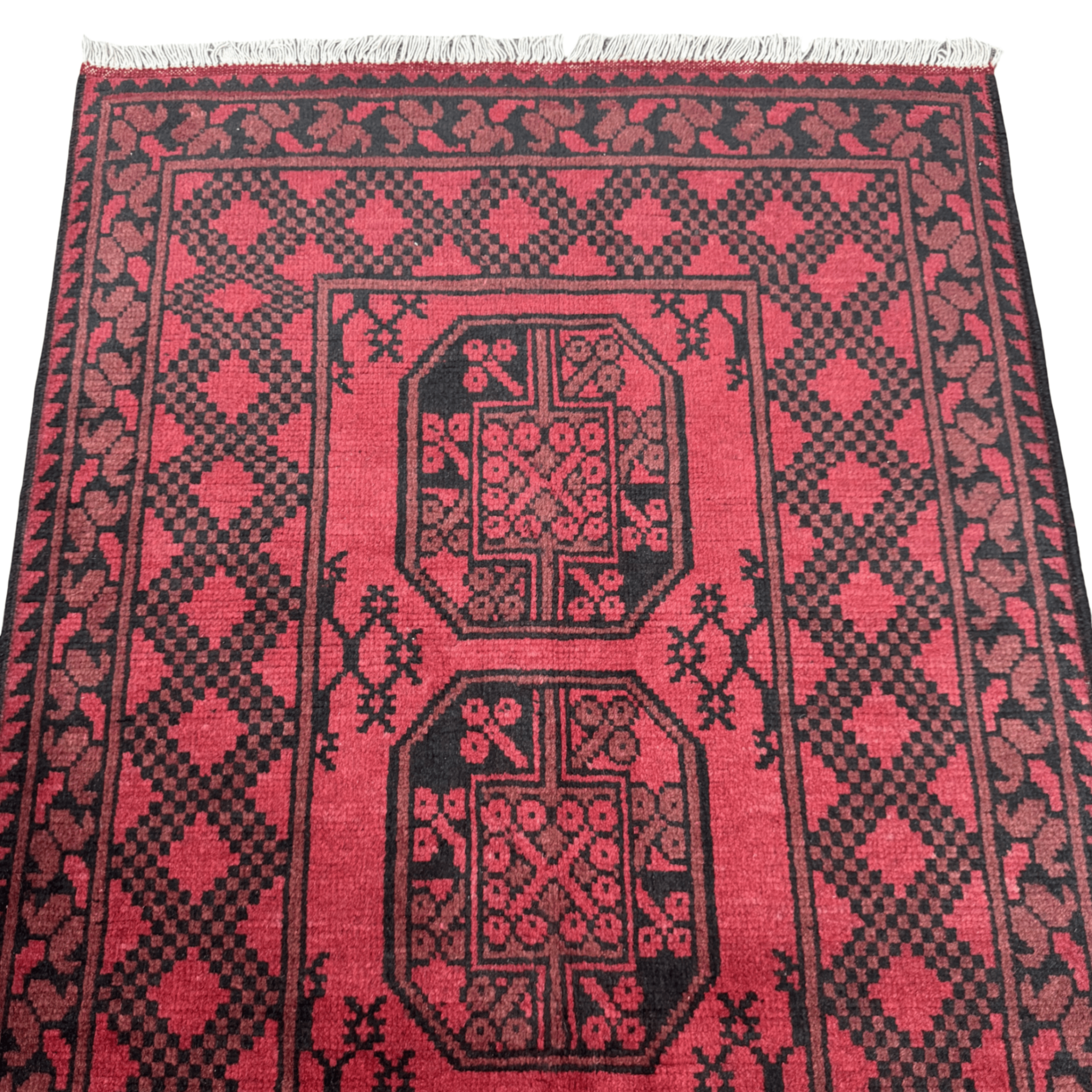 198 x 100 cm Hand-Knotted Afghan Akche Rug