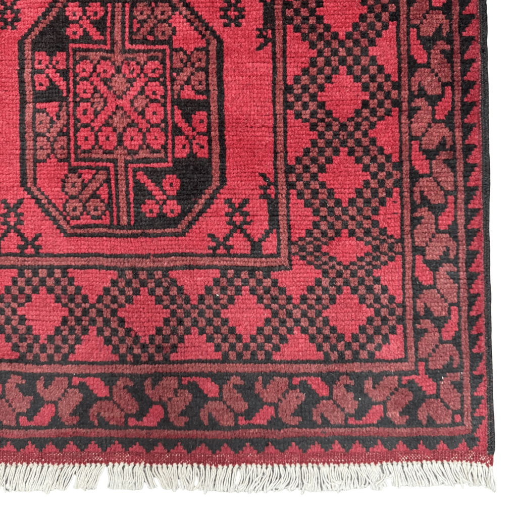 198 x 100 cm Hand-Knotted Afghan Akche Rug