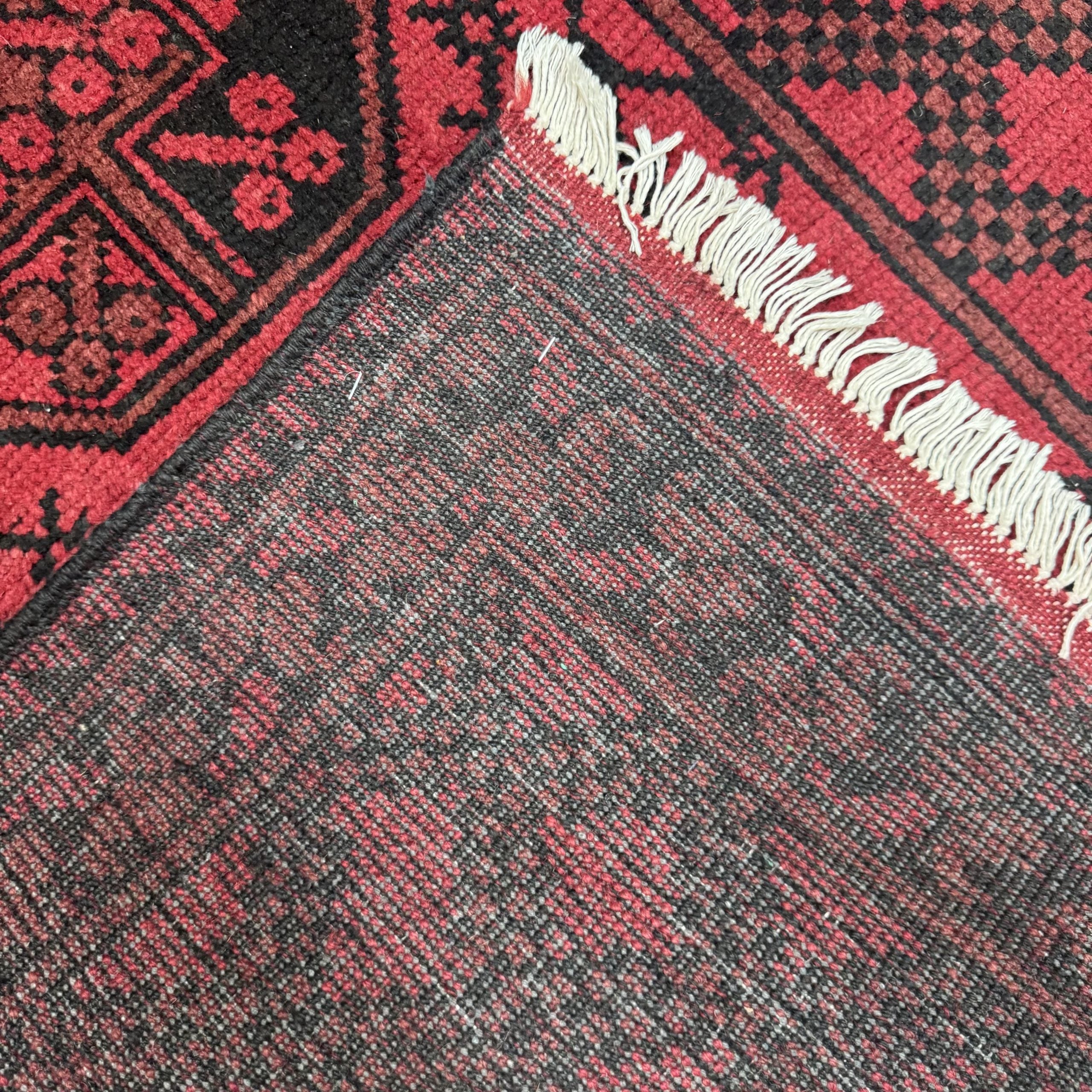 198 x 100 cm Hand-Knotted Afghan Akche Rug
