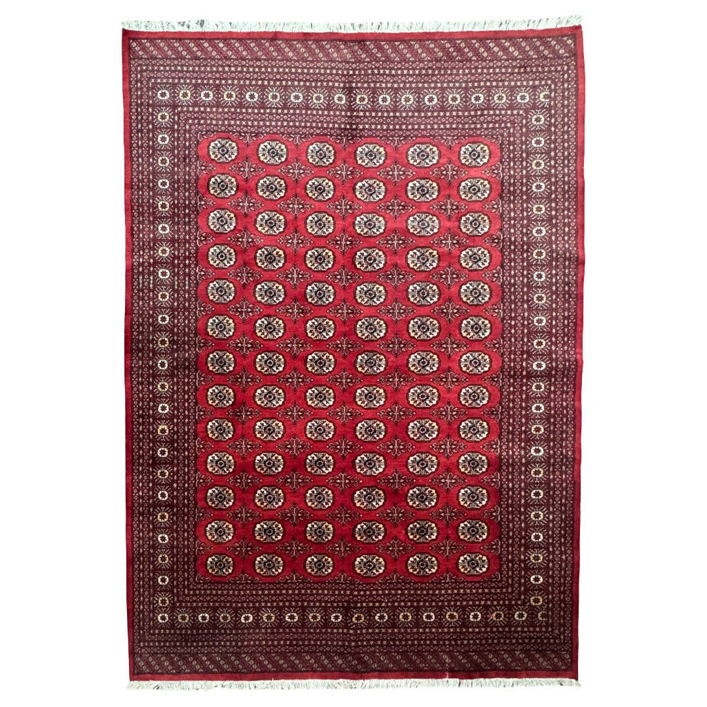 267 x 187 cm Hand-Knotted Red Karachi Bokhara – Wool Rug