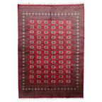 267 x 187 cm Hand-Knotted Red Karachi Bokhara – Wool Rug