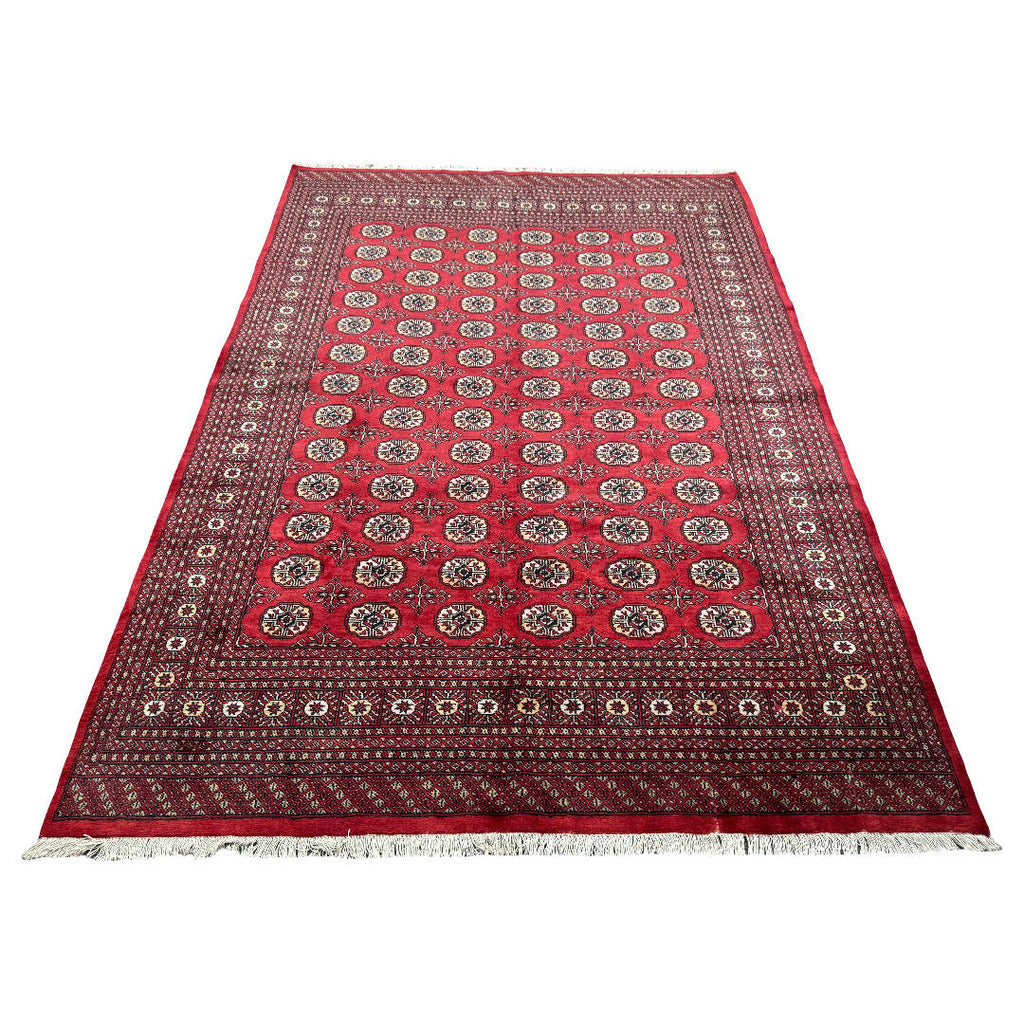267 x 187 cm Hand-Knotted Red Karachi Bokhara – Wool Rug