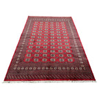 267 x 187 cm Hand-Knotted Red Karachi Bokhara – Wool Rug
