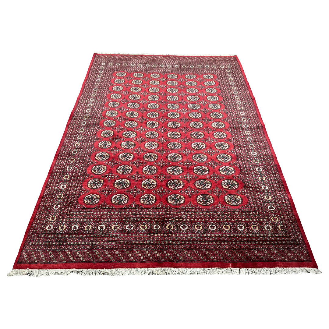 267 x 187 cm Hand-Knotted Red Karachi Bokhara – Wool Rug