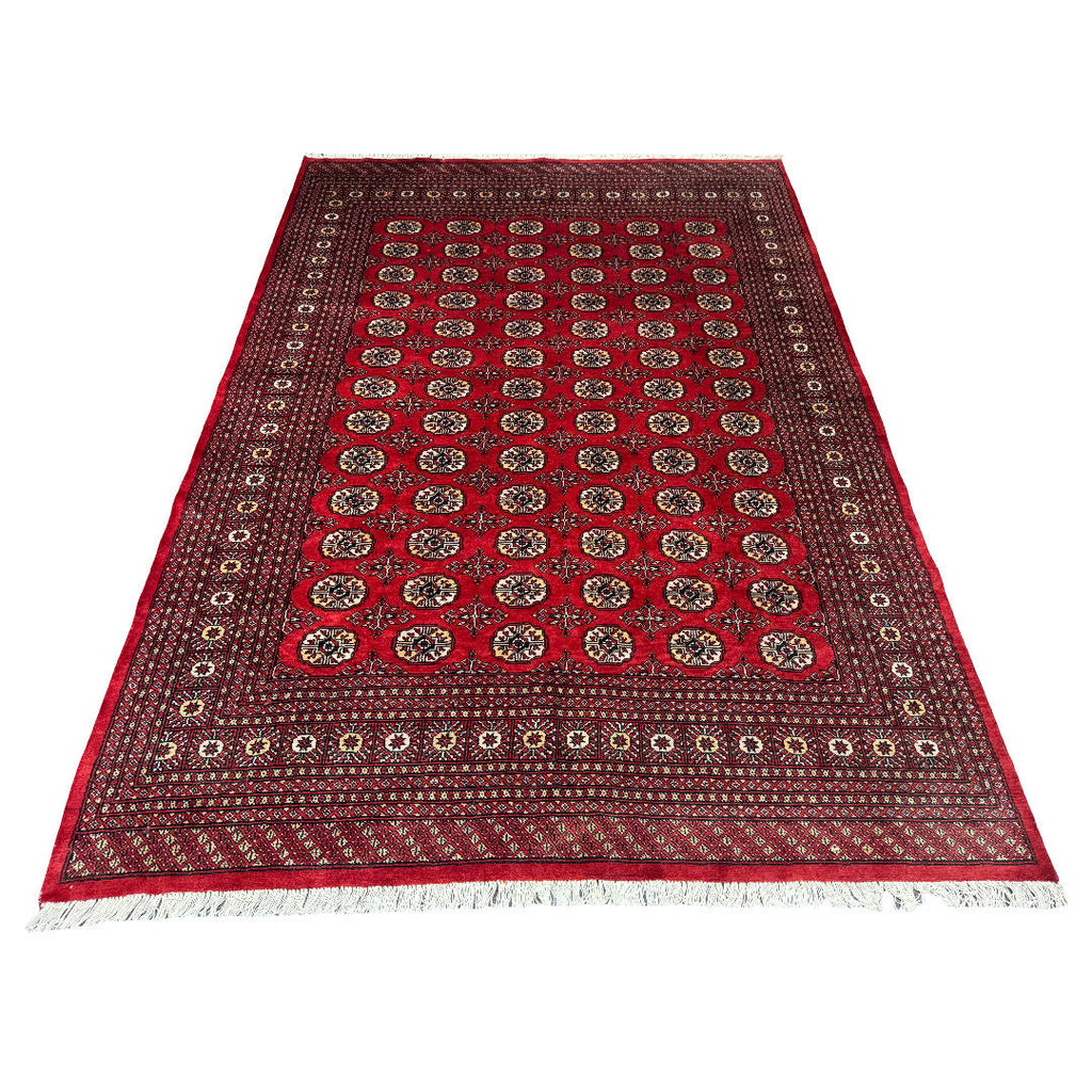 267 x 187 cm Hand-Knotted Red Karachi Bokhara – Wool Rug