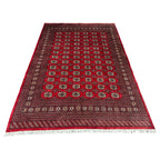267 x 187 cm Hand-Knotted Red Karachi Bokhara – Wool Rug