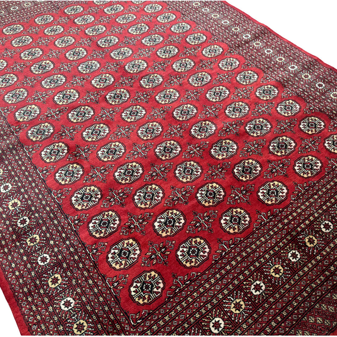 267 x 187 cm Hand-Knotted Red Karachi Bokhara – Wool Rug