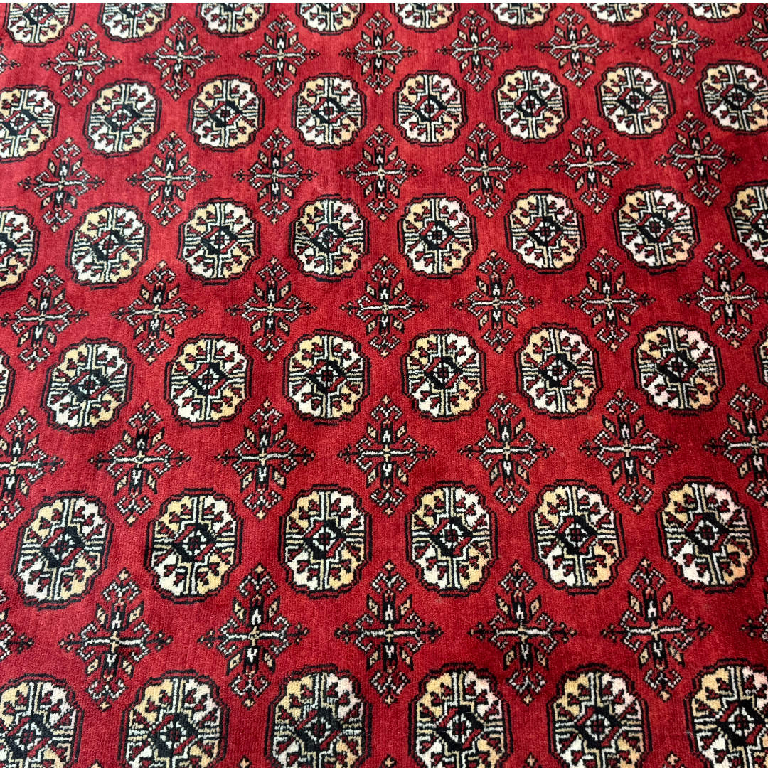 267 x 187 cm Hand-Knotted Red Karachi Bokhara – Wool Rug