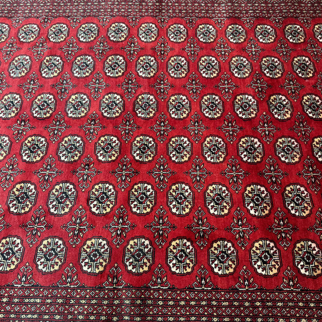 267 x 187 cm Hand-Knotted Red Karachi Bokhara – Wool Rug