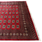 267 x 187 cm Hand-Knotted Red Karachi Bokhara – Wool Rug