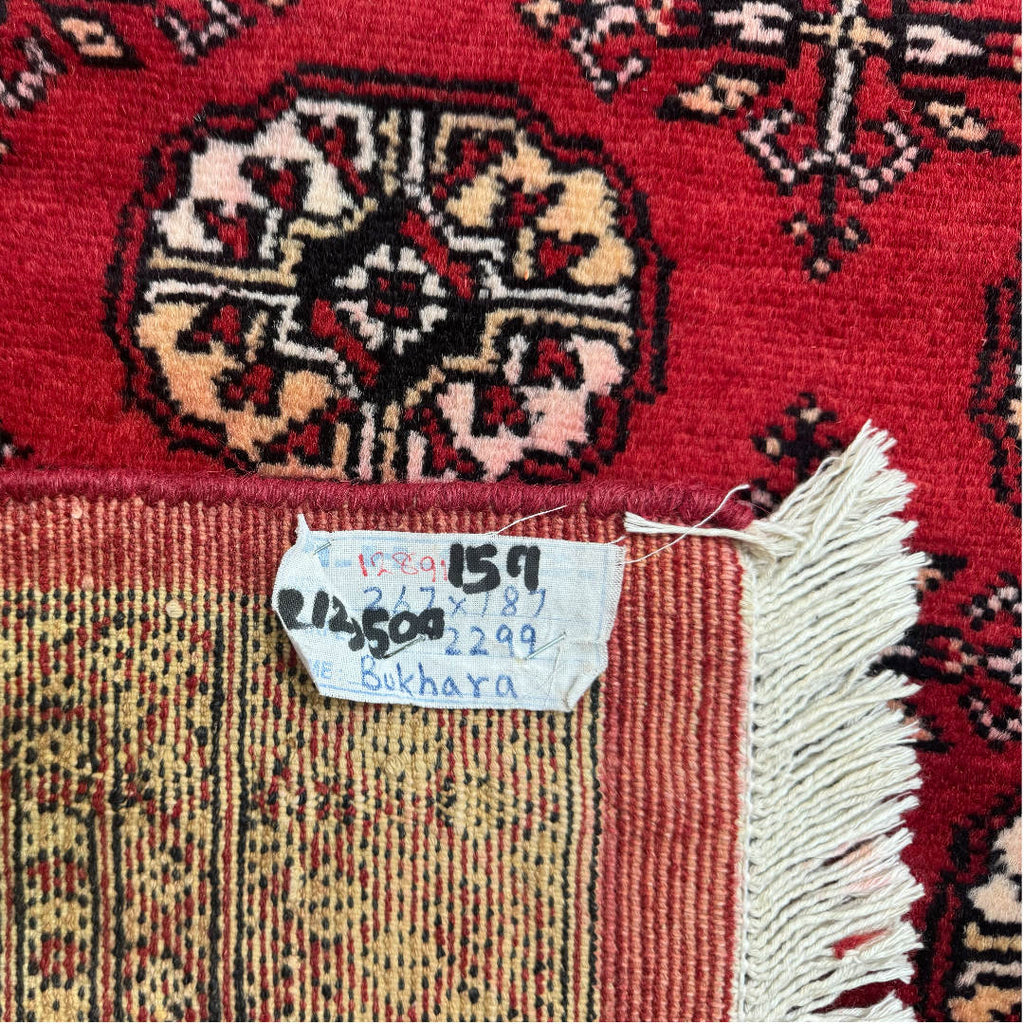 267 x 187 cm Hand-Knotted Red Karachi Bokhara – Wool Rug