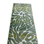 213 x 61 cm Olive Green & Cream Botanical Floral Runner Rug
