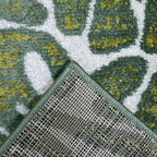 213 x 61 cm Olive Green & Cream Botanical Floral Runner Rug