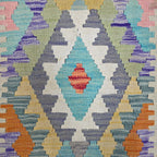 245 x 85 cm Hand Woven Afghan Kilim Runner Rug