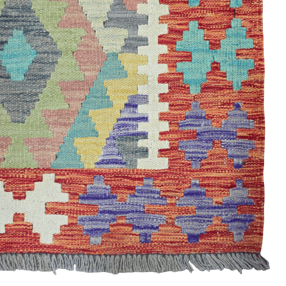 245 x 85 cm Hand Woven Afghan Kilim Runner Rug