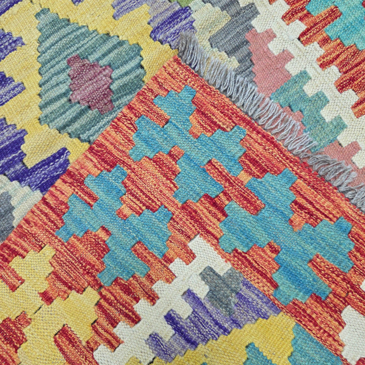 245 x 85 cm Hand Woven Afghan Kilim Runner Rug