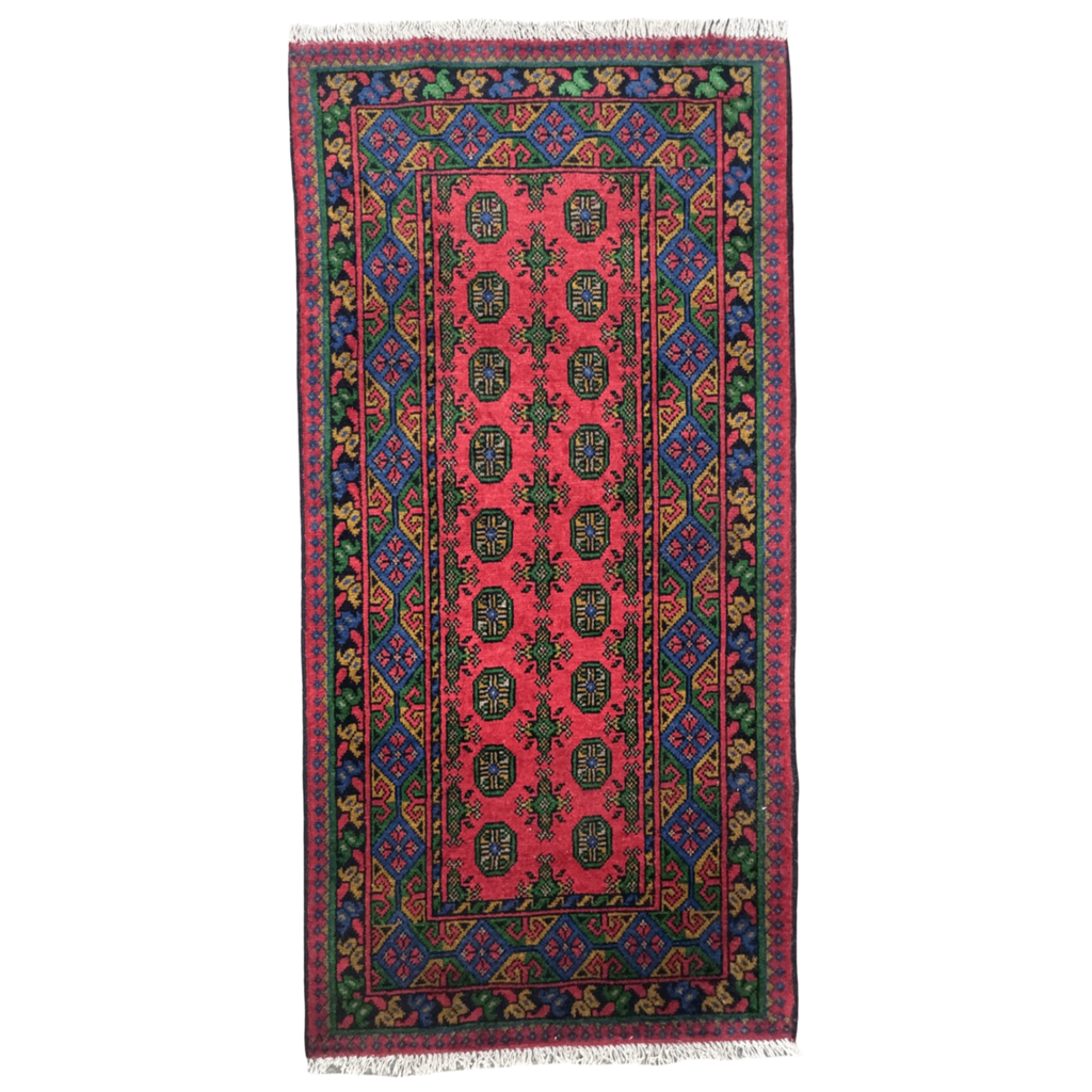 200 x 100 cm Hand-Knotted Afghan Akche Rug