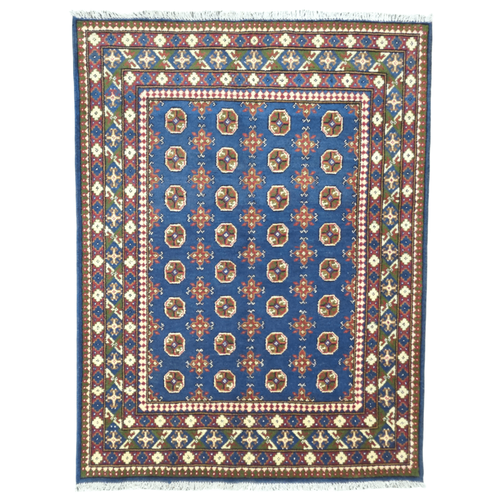 200 x 147 cm Hand-Woven Afghan Akche Rug
