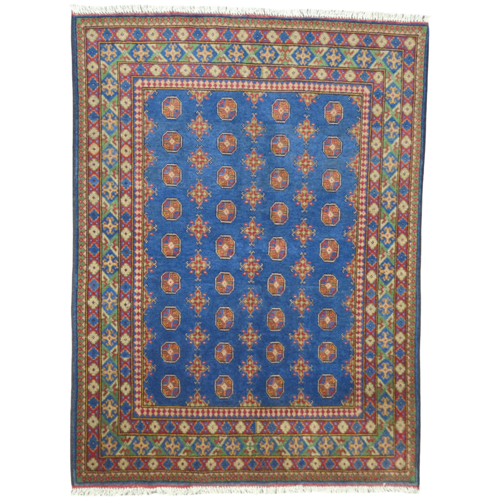 200 x 147 cm Hand-Woven Color Afghan Akche Wool Rug