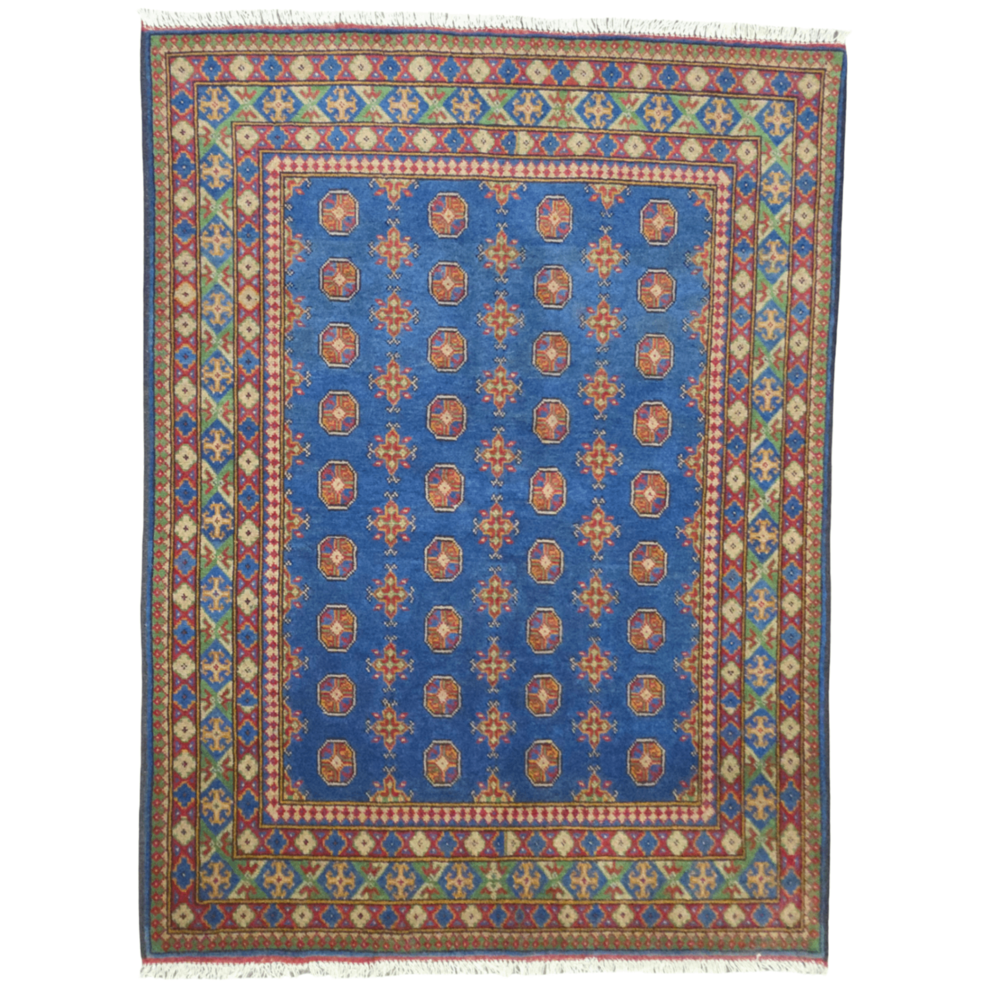 200 x 147 cm Hand-Woven Color Afghan Akche Wool Rug