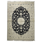 200 x 150 cm Hand-Knotted Persian Nain Nohla Wool & Silk Rug