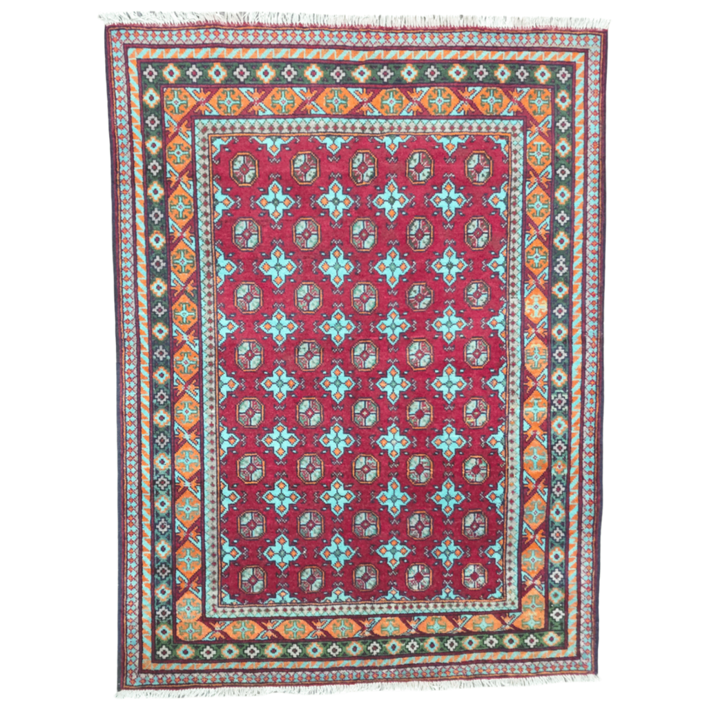 200 x 150 cm Hand-Woven Afghan Akche Rug