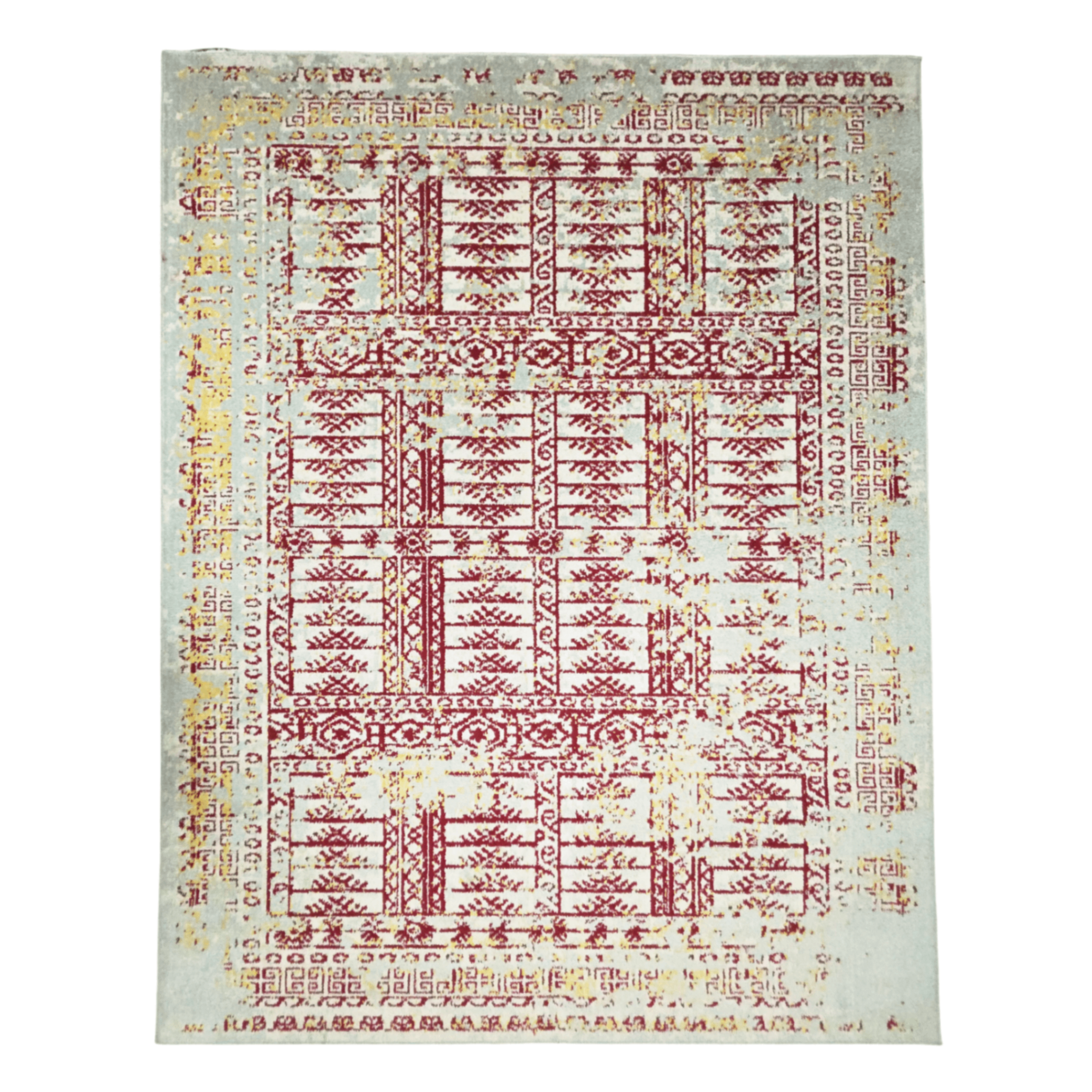 200 x 160 cm Vintage Persian Kerman Panel Design Machine-Made Rug