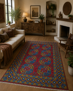 200 x 145 cm Hand-Woven Afghan Akche Rug