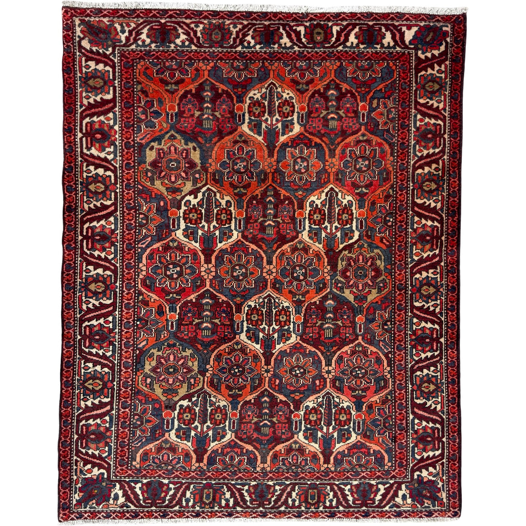 200 x 153 cm Hand-Knotted Antique Persian Bakhtiari Rug