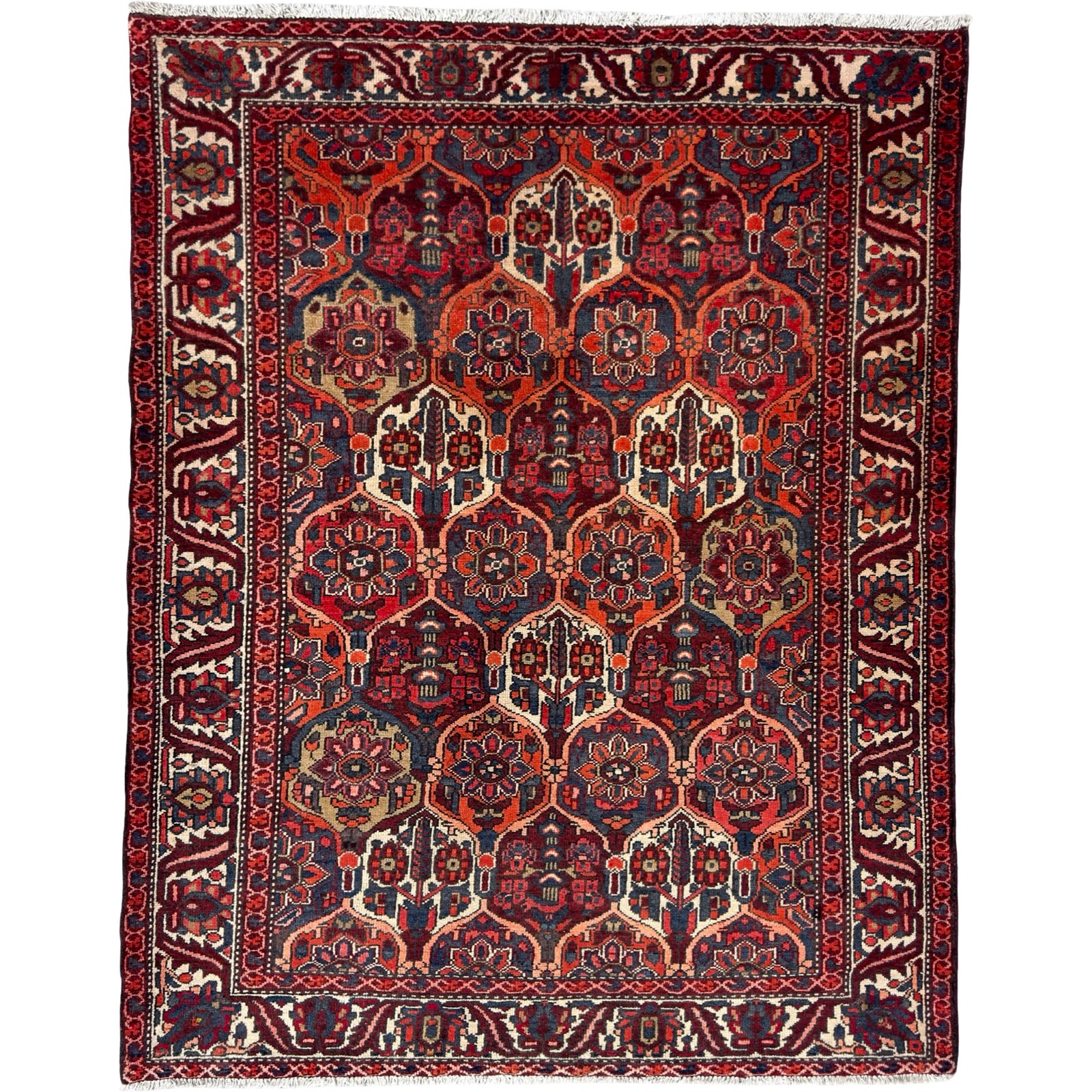 200 x 153 cm Hand-Knotted Antique Persian Bakhtiari Rug