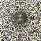 345 x 255 cm Hand Knotted Ivory Persian Fine Mashad Wool Rug