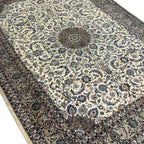 345 x 255 cm Hand Knotted Ivory Persian Fine Mashad Wool Rug