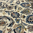 345 x 255 cm Hand Knotted Ivory Persian Fine Mashad Wool Rug