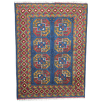 201 x 152 cm Hand-Woven Color Afghan Akche Wool Rug