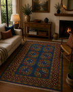201 x 152 cm Hand-Woven Color Afghan Akche Wool Rug