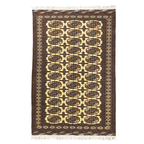 183 x 120 cm Hand-Knotted Brown Afghan Bokhara Jamshidi – Wool Rug