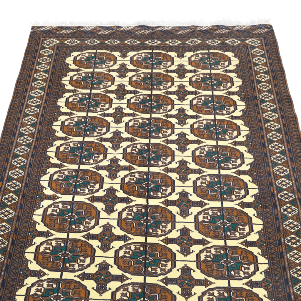 183 x 120 cm Hand-Knotted Brown Afghan Bokhara Jamshidi – Wool Rug