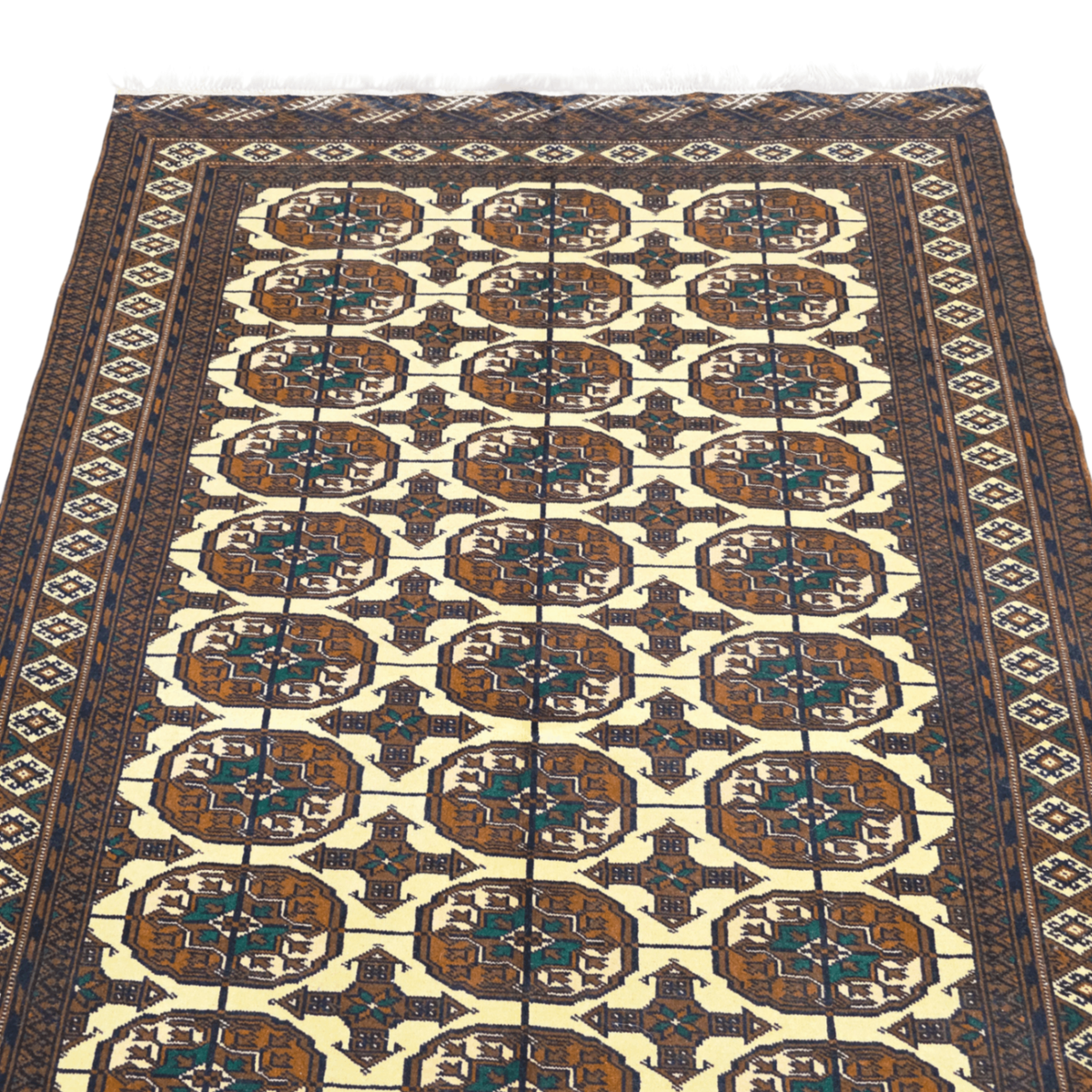 183 x 120 cm Hand-Knotted Brown Afghan Bokhara Jamshidi – Wool Rug