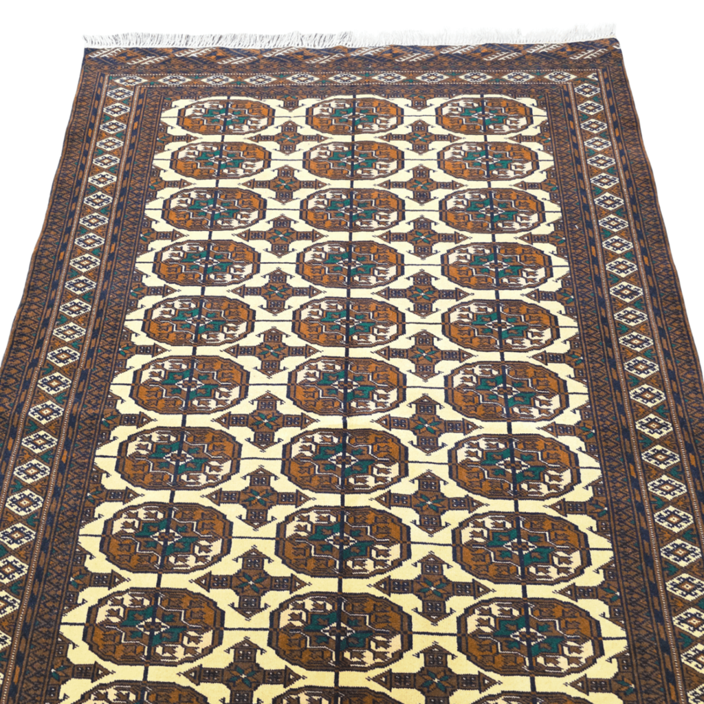 183 x 120 cm Hand-Knotted Brown Afghan Bokhara Jamshidi – Wool Rug