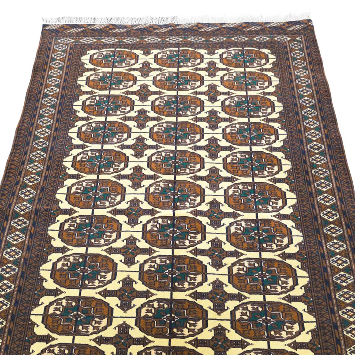 183 x 120 cm Hand-Knotted Brown Afghan Bokhara Jamshidi – Wool Rug