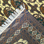 183 x 120 cm Hand-Knotted Brown Afghan Bokhara Jamshidi – Wool Rug